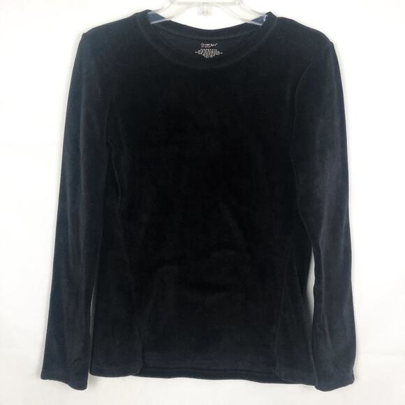 Cuddl Duds Crew Neck Velvet Black Sweater Size Small - Picture 1 of 8